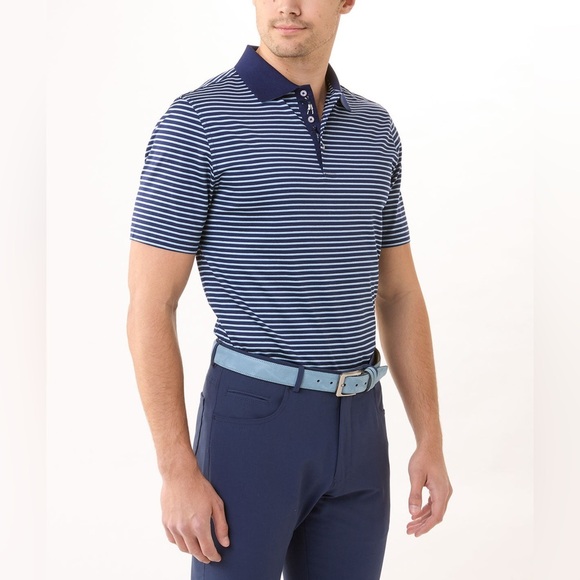 Bobby Jones Signature 100% Mercerized Cotton Robson Stripe Polo Shirt - Picture 5 of 7